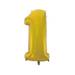 Balon foliowy złoty matowy cyfra 1 45 cali 45cal Godan (hs-c45zm1)