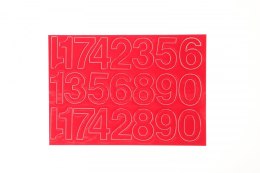 Cyfry samoprzylepne czerwone Farro