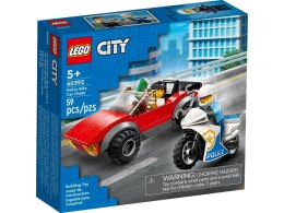 Klocki konstrukcyjne City Motocykl policyjny pościg samochodu Lego (60392)