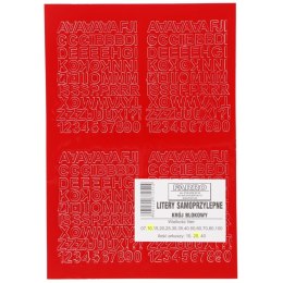 Litery samoprzylepne czerwony Farro