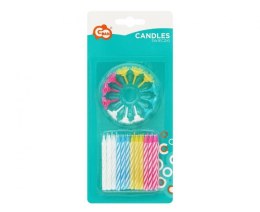 Świeczka urodzinowa 4 kolory spiralne, 6 cm, 24/12 szt. Godan (PF-SUSD)