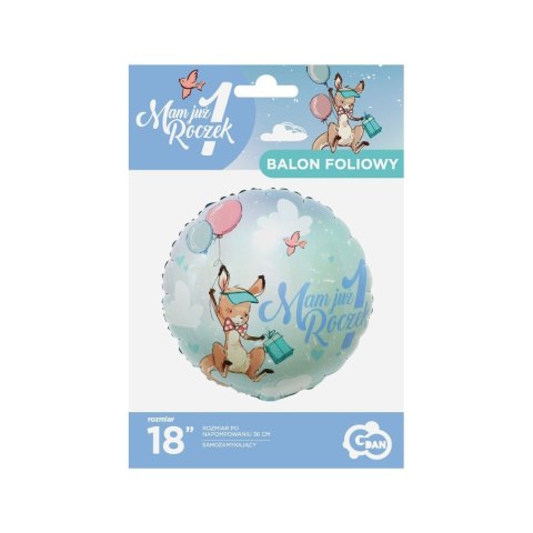 Balon foliowy kolekcja Roczek-Kangurek 18cal Godan (FG-O1KG)