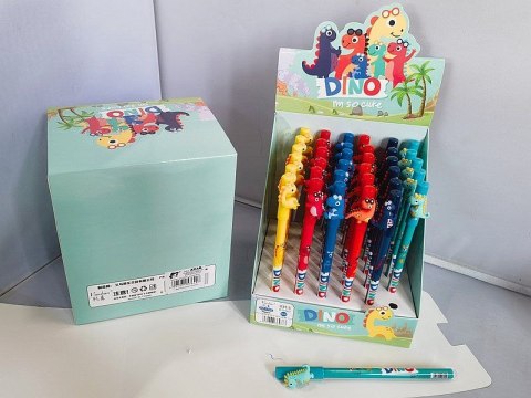 Długopis wymazywalny żelowy, ścieralny z dinozaurem wkład niebieski Adar (576407)