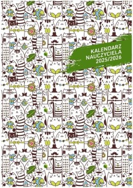 Kalendarz nauczyciela książkowy (terminarz) PCV KOTY bezbarwny B6 Wydawnictwo Wokół Nas (A5TN089B)