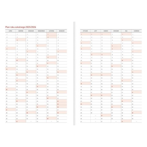 Kalendarz nauczyciela książkowy (terminarz) PCV KOTY bezbarwny B6 Wydawnictwo Wokół Nas (A5TN089B)