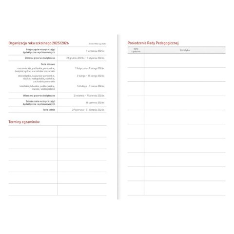 Kalendarz nauczyciela książkowy (terminarz) PCV KOTY bezbarwny B6 Wydawnictwo Wokół Nas (A5TN089B)