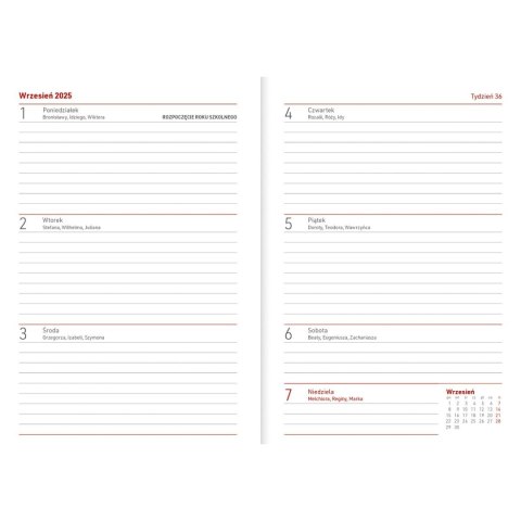 Kalendarz nauczyciela książkowy (terminarz) PCV ROWER bezbarwny B6 Wydawnictwo Wokół Nas (A5TN089B)