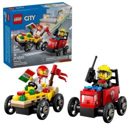 Klocki konstrukcyjne City Zestaw wyścigówek: pizza kontra wóz strażacki Lego (60458)