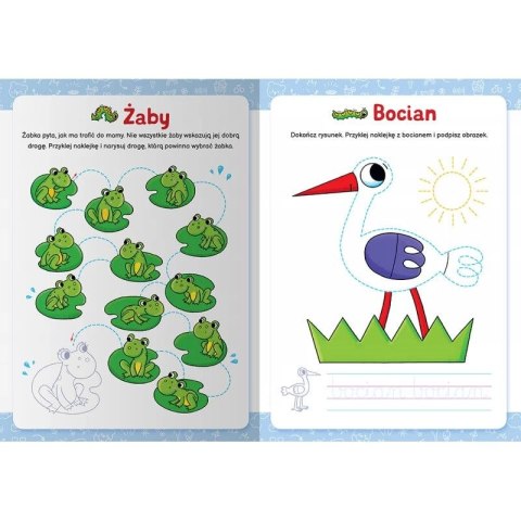 Książka dla dzieci Szlaczki zwierzaczki. Edukacyjna książeczka z naklejkami Aksjomat Książka dla dzieci Szlaczki zwierzaczki. Edukacyjna książeczka z naklejkami Aksjomat