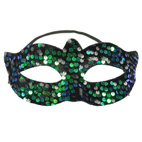 Maska wenecka z cekinami - ciemna Arpex (KM2585C-2592)