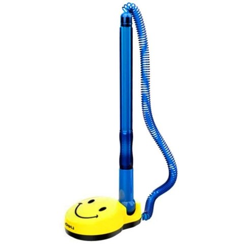 Pióro kulkowe na naboje SMILE niebieski na podstawce 0,7 6973504000170 Deli (EQ50BL) Pióro kulkowe na naboje SMILE niebieski na podstawce 0,7 6973504000170 Deli (EQ50BL)