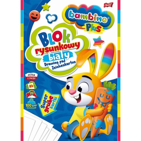 Blok rysunkowy Bambino Plus A4 biały 100g 20k [mm:] 210x297 Unipap