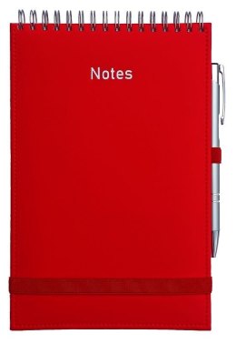 Notes (notatnik) na spirali z gumką czerwony A5 160k. Wydawnictwo Wokół Nas (NA5VSB)