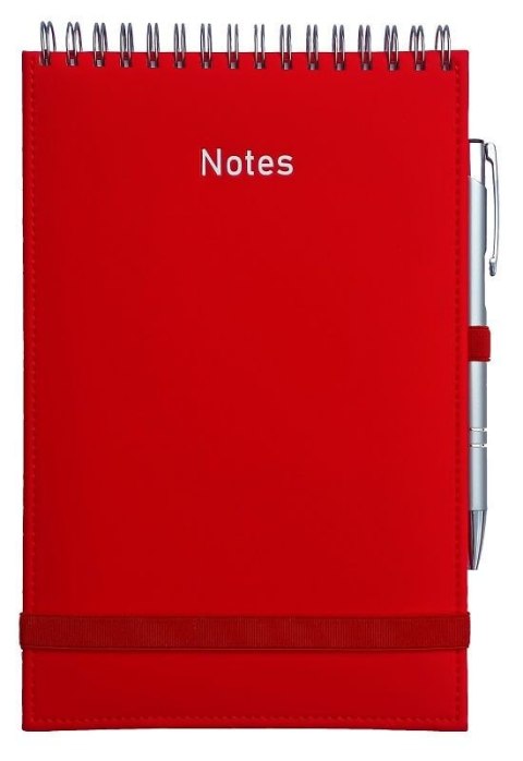 Notes (notatnik) na spirali z gumką czerwony A5 160k. Wydawnictwo Wokół Nas (NA5VSB)