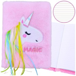 Notes (notatnik) pluszowy, jednorożec A5 80k. linia [mm:] 210x150 Lean (21028)