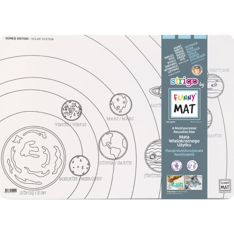 Podkład na biurko FUNNY MAT white UKŁAD SŁONECZNY sfu11021 biały polipropylen PP [mm:] 335x480 Strigo (8681379310215)
