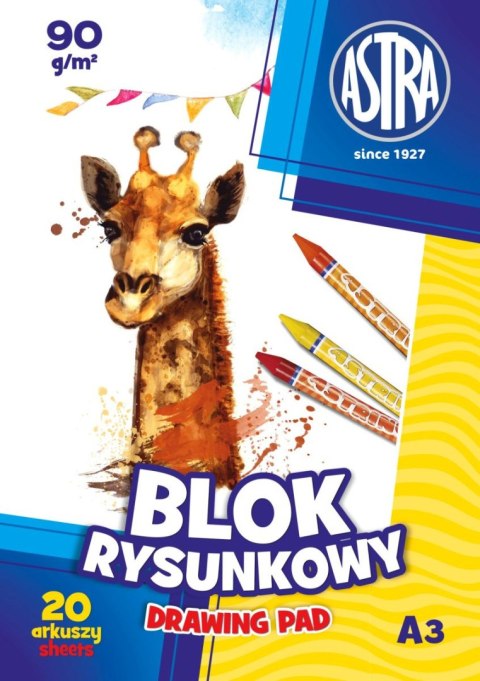 Blok rysunkowy A3 biały 100g 20k Astra (106119002)