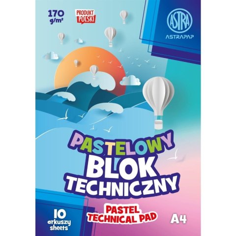 Blok techniczny kolorowy pastel A4 kolorowy 170g 10k Astrapap (106022003) Blok techniczny kolorowy pastel A4 kolorowy 170g 10k Astrapap (106022003)