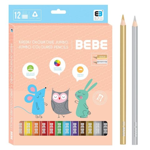 Kredki ołówkowe BB KIDS PASTEL 12 kol. Noster (kredki jumbo) Kredki ołówkowe BB KIDS PASTEL 12 kol. Noster (kredki jumbo)
