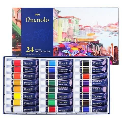 Farby akwarelowe FINENOLO 24k w tubie 24 kolor. Deli (EC19-24) Farby akwarelowe FINENOLO 24k w tubie 24 kolor. Deli (EC19-24)