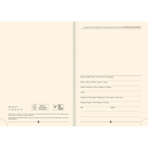 Kalendarz książkowy (terminarz) NENUFARY A5 Lucrum (21DS)