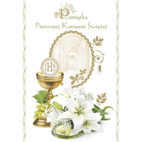 Kartka składana KOMUNIA [mm:] 140x190 Pol-mak (LPOP KOM)