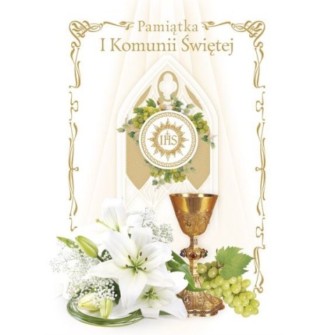 Kartka składana KOMUNIA [mm:] 140x190 Pol-mak (LPOP KOM)
