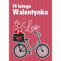 Kartka składana brokatowa walentynka B6 Kartka składana brokatowa walentynka B6