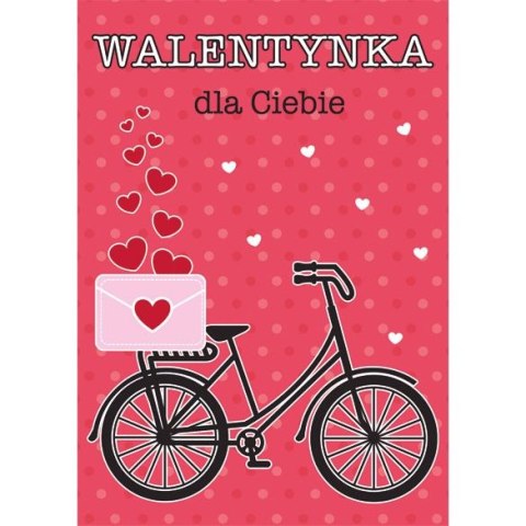 Kartka składana brokatowa walentynka B6 Kartka składana brokatowa walentynka B6