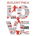 Kartka składana brokatowa walentynka B6 Kartka składana brokatowa walentynka B6