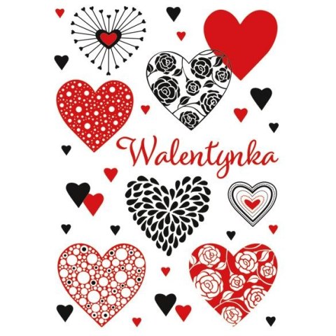 Kartka składana brokatowa walentynka B6 Kartka składana brokatowa walentynka B6