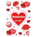 Kartka składana brokatowa walentynka B6 Kartka składana brokatowa walentynka B6