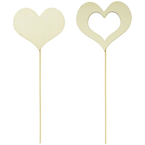 Ozdoba drewniana serce na piku 30cm Arpex (WA8054)