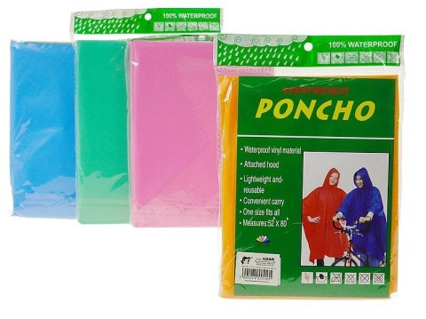 Parasol płaszcz przeciwdeszczowy, poncho, dla dorosłych, winylowy Adar (555501)