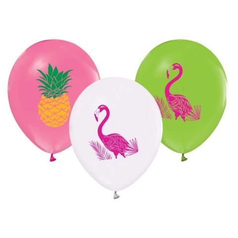 Balon foliowy Flaminfi i ananasy 12/5 szt 12cal Godan (130GZ-FLA5)