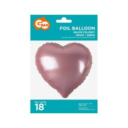 Balon foliowy serce jasnoróżowy 18 cali 18cal Godan (hs-s18jr)