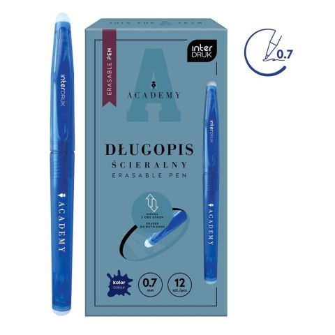 Długopis wymazywalny ACADEMY niebieski 0,7mm Interdruk (5902277349248) Długopis wymazywalny ACADEMY niebieski 0,7mm Interdruk (5902277349248)
