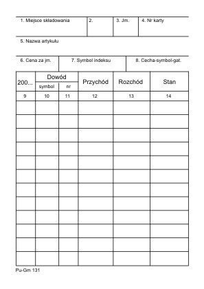 Druk kartonowy wywieszka magazynowa A6 A6 Stolgraf (M25)