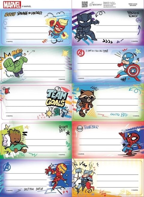 Naklejka na zeszyt Avengers Beniamin Naklejka na zeszyt Avengers Beniamin