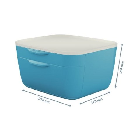 Pojemnik z szufladami Cosy niebieski 2 szuflad [mm:] 275x250x140 Leitz (53570061)
