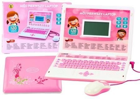 Zabawka edukacyjna Laptop interaktywny 60 funkcji różowy Lean (20106)