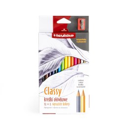 Kredki ołówkowe HEYKKA Classy trókątne z temperówką 12 kol. Heykka (609007)