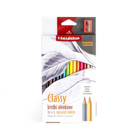 Kredki ołówkowe HEYKKA Classy trókątne z temperówką 12 kol. Heykka (609007)