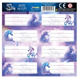 Naklejka na zeszyt Jednorożec [mm:] 160x160 Derform (NNZJR15)