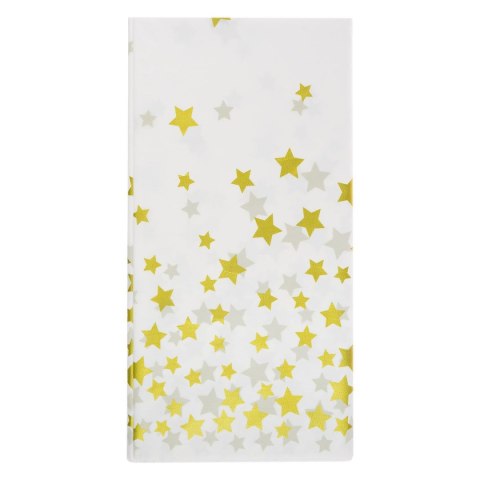 Obrus złote gwiazdki - biały PEVA [mm:] 1370x2740 Arpex (DO2677BIA)