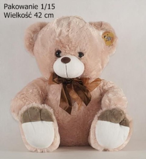 Pluszak Miś beżowy wielki z kokardą Deef (3449) Pluszak Miś beżowy wielki z kokardą Deef (3449)