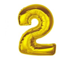 Balon foliowy Smart, cyfra 2, złota, 92 cm Godan (CH-S9Z2)