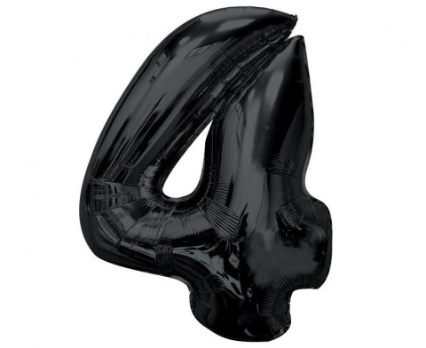 Balon foliowy Smart, cyfra 4, czarna, 92 cm Godan (CH-S9C4) Balon foliowy Smart, cyfra 4, czarna, 92 cm Godan (CH-S9C4)