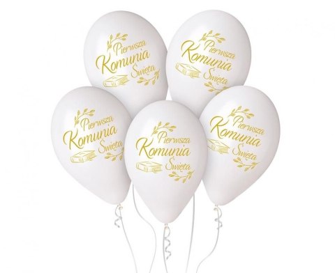 Balon gumowy Pierwsza Komunia Św. (biblia) 5 szt. biały 320mm 13cal Godan (GMS120/PKB) Balon gumowy Pierwsza Komunia Św. (biblia) 5 szt. biały 320mm 13cal Godan (GMS120/PKB)