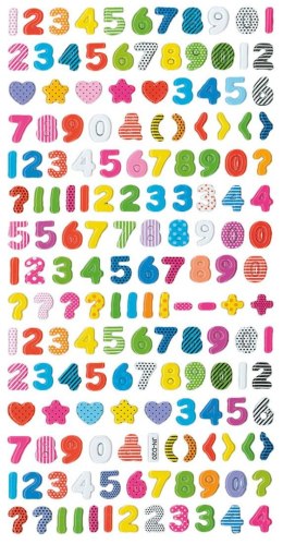 Naklejka (nalepka) Craft-Fun Series wypukła cyfry, znaki Titanum (JN-D20)